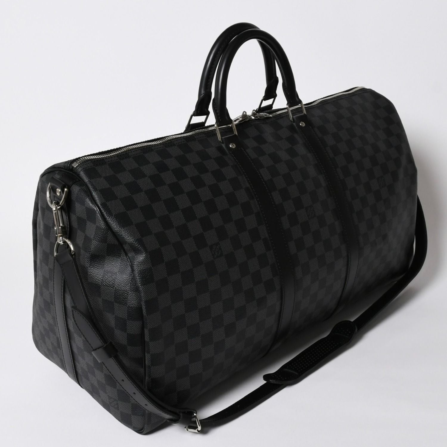Louis Vuitton Keepall Bandouliere 55 Boston Bag Damier Graphite Black — view 3