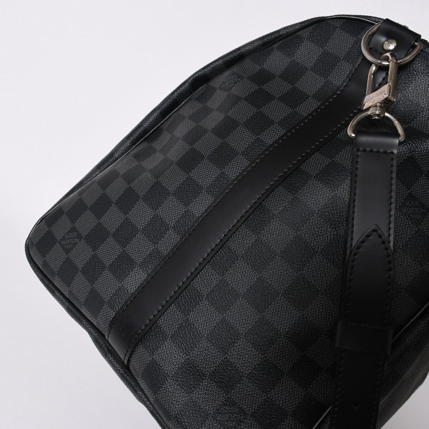 Louis Vuitton Keepall Bandouliere 55 Boston Bag Damier Graphite Black — view 7