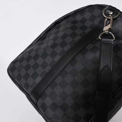 Louis Vuitton Keepall Bandouliere 55 Boston Bag Damier Graphite Black — view 7