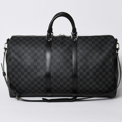 Louis Vuitton Keepall Bandouliere 55 Boston Bag Damier Graphite Black