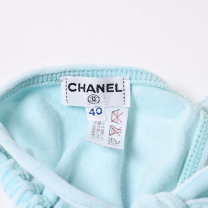 Chanel Vintage Swimwear Bikini Separate Set CC Logo Light Blue 4 40 — view 4