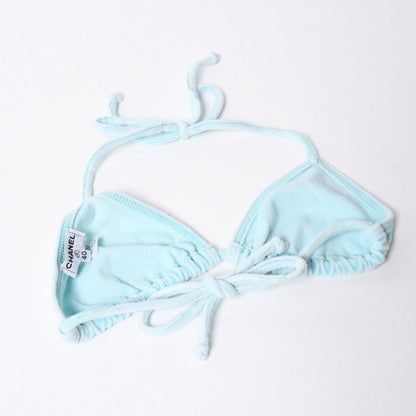 Chanel Vintage Swimwear Bikini Separate Set CC Logo Light Blue 4 40 — view 3