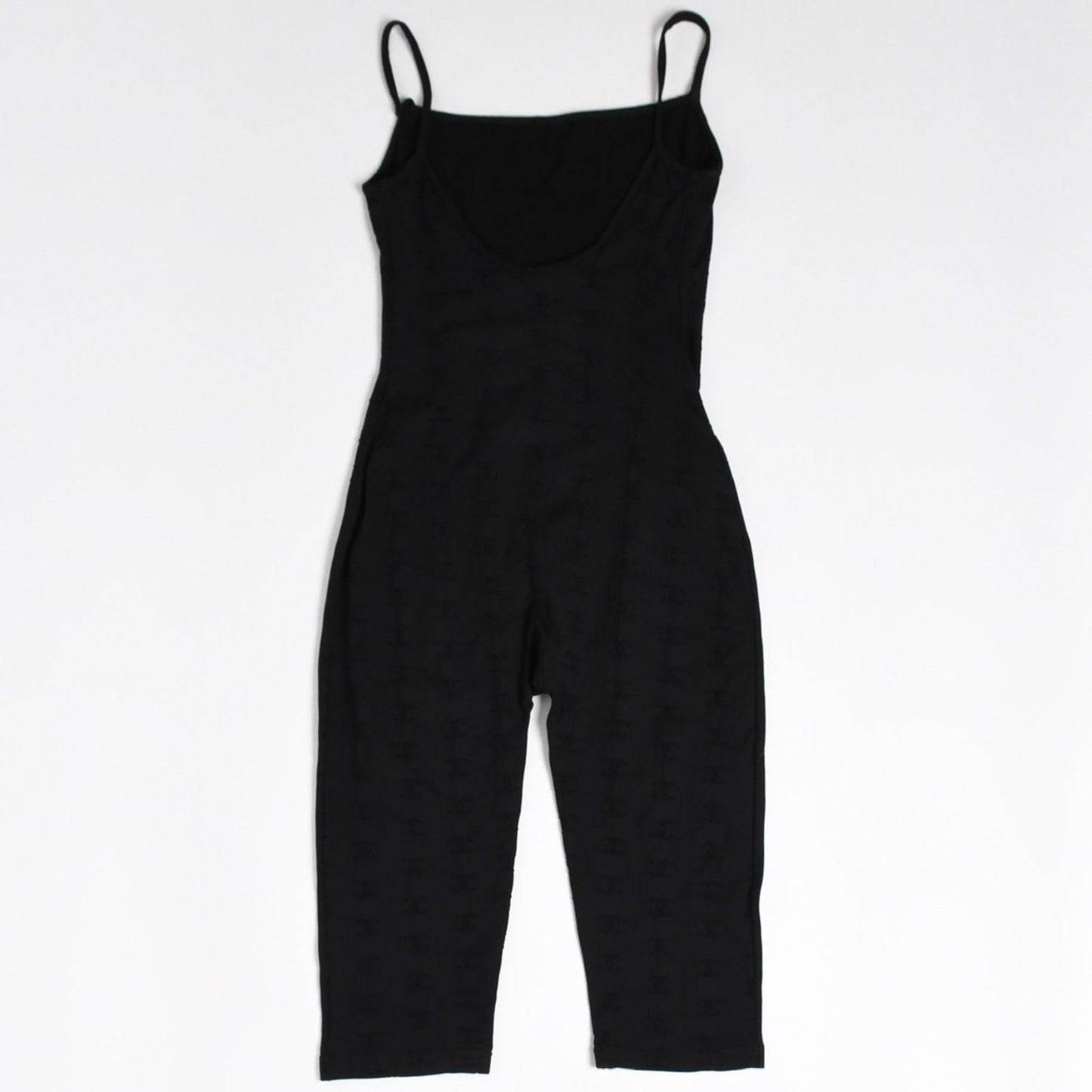 Chanel Camisole Jumpsuit CC Logo Nylon Spandex Black 40 — view 2