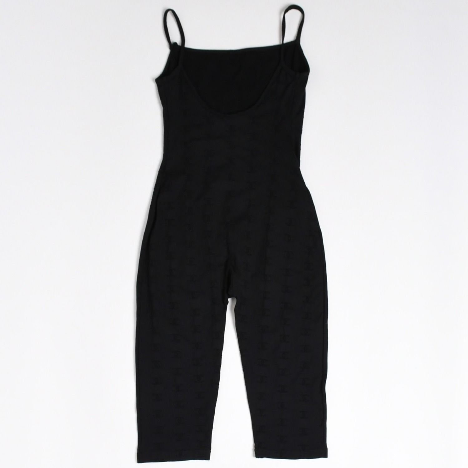 Chanel Camisole Jumpsuit CC Logo Nylon Spandex Black 40 — view 2
