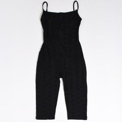 Chanel Camisole Jumpsuit CC Logo Nylon Spandex Black 40