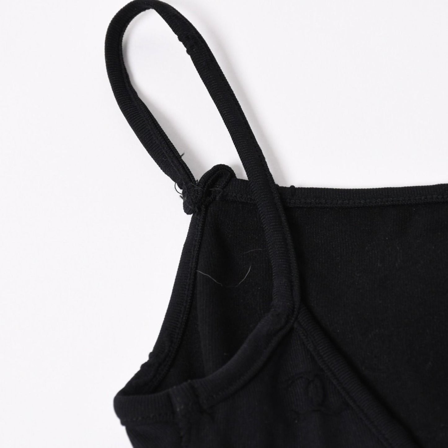 Chanel Camisole Jumpsuit CC Logo Nylon Spandex Black 40 — view 6