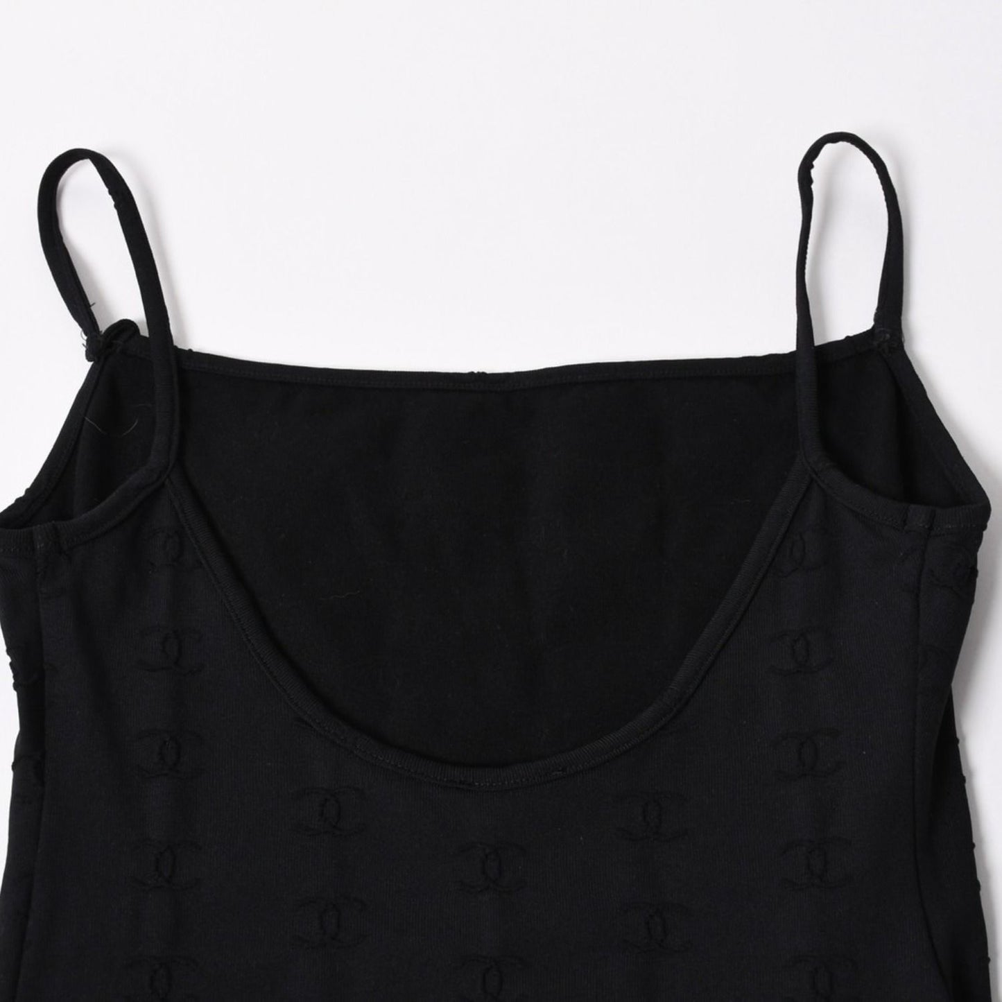 Chanel Camisole Jumpsuit CC Logo Nylon Spandex Black 40 — view 4