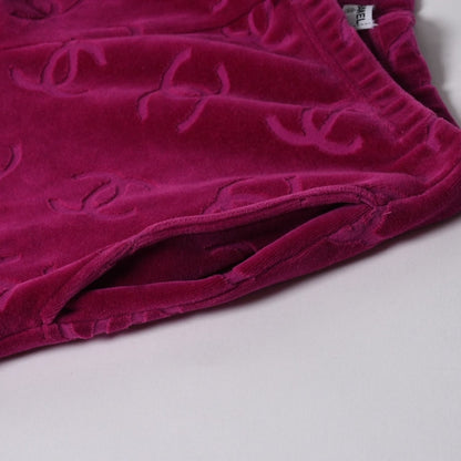 Chanel Vintage Velour Pants CC Logo Pink Archive Karl Lagerfeld — view 5