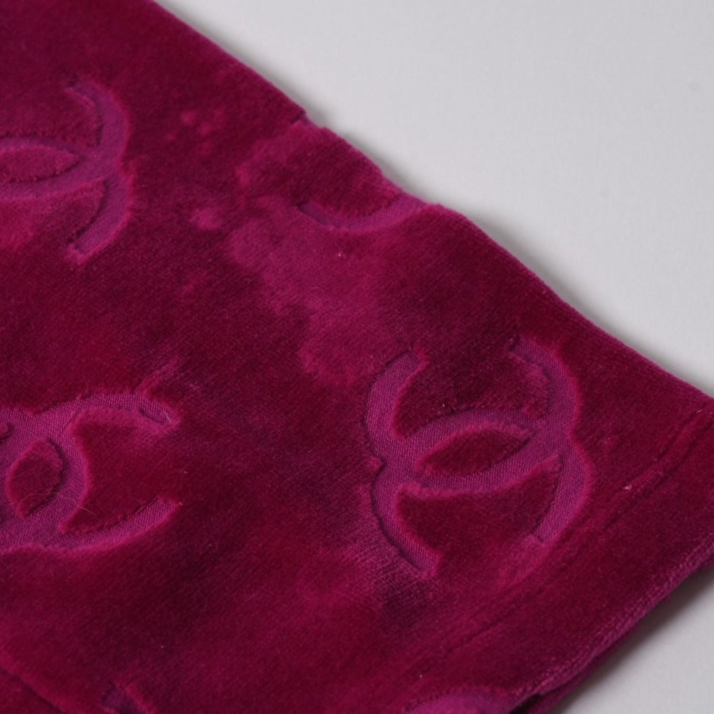 Chanel Vintage Velour Pants CC Logo Pink Archive Karl Lagerfeld — view 8