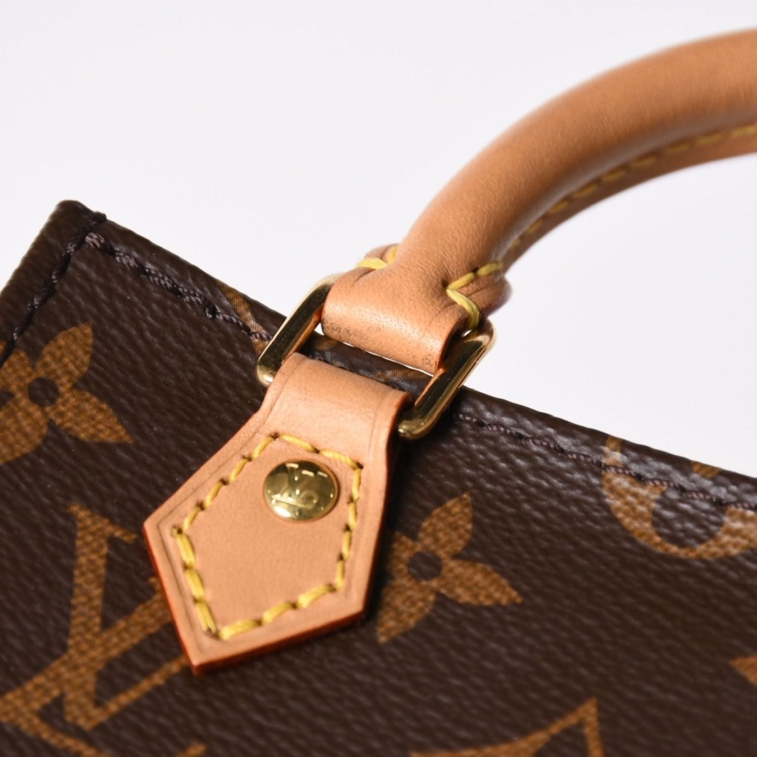 Louis Vuitton Sac Plat 2-Way Bag Monogram Brown Gold Vintage — view 7