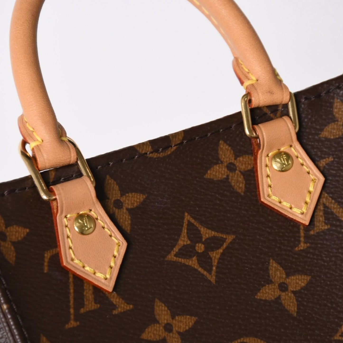 Louis Vuitton Sac Plat 2-Way Bag Monogram Brown Gold Vintage — view 5