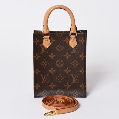Louis Vuitton Sac Plat 2-Way Bag Monogram Brown Gold Vintage