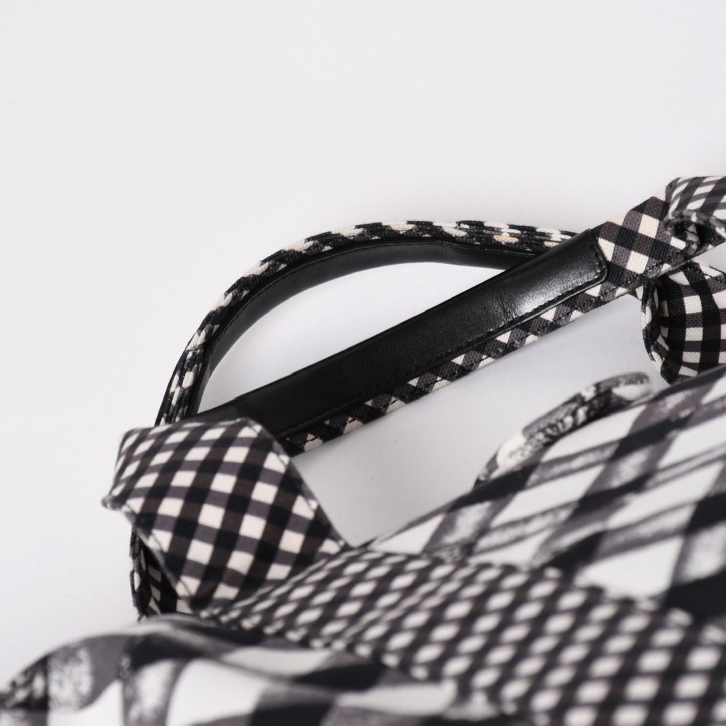 Chanel Cruise Line Gingham Check Tote Boston Bag White Black CC Logo Silver — view 6