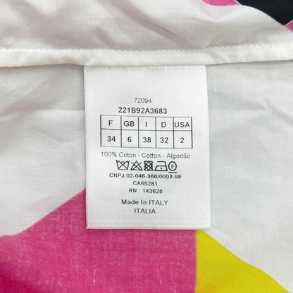 Dior Short Sleeve Shirt Tiger Print 34 Sizes Cotton Pink Yellow — view 8