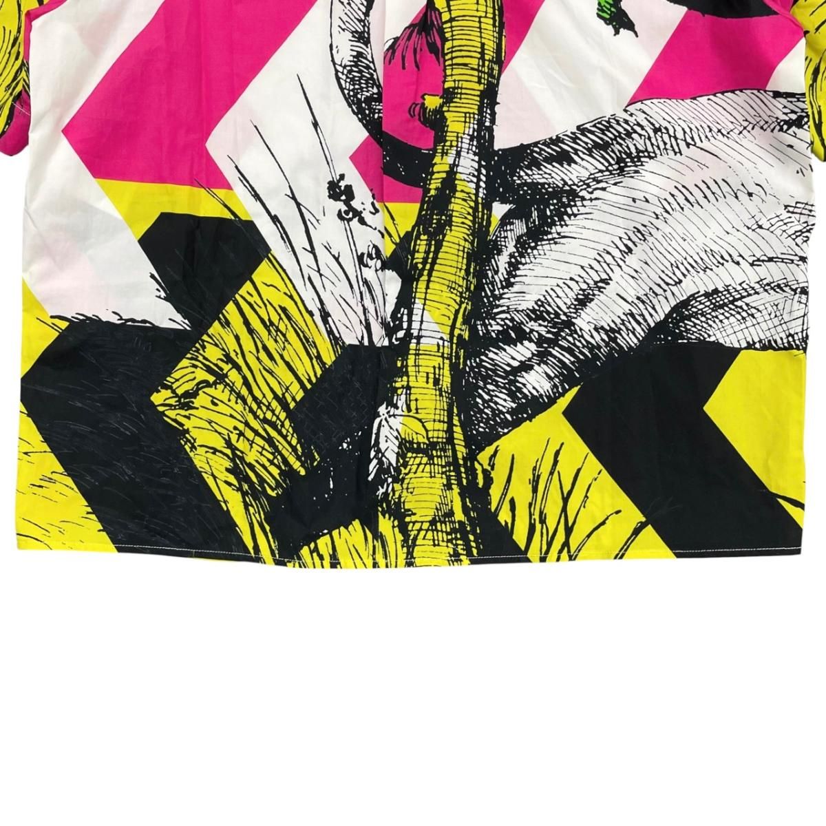 Dior Short Sleeve Shirt Tiger Print 34 Sizes Cotton Pink Yellow — view 6