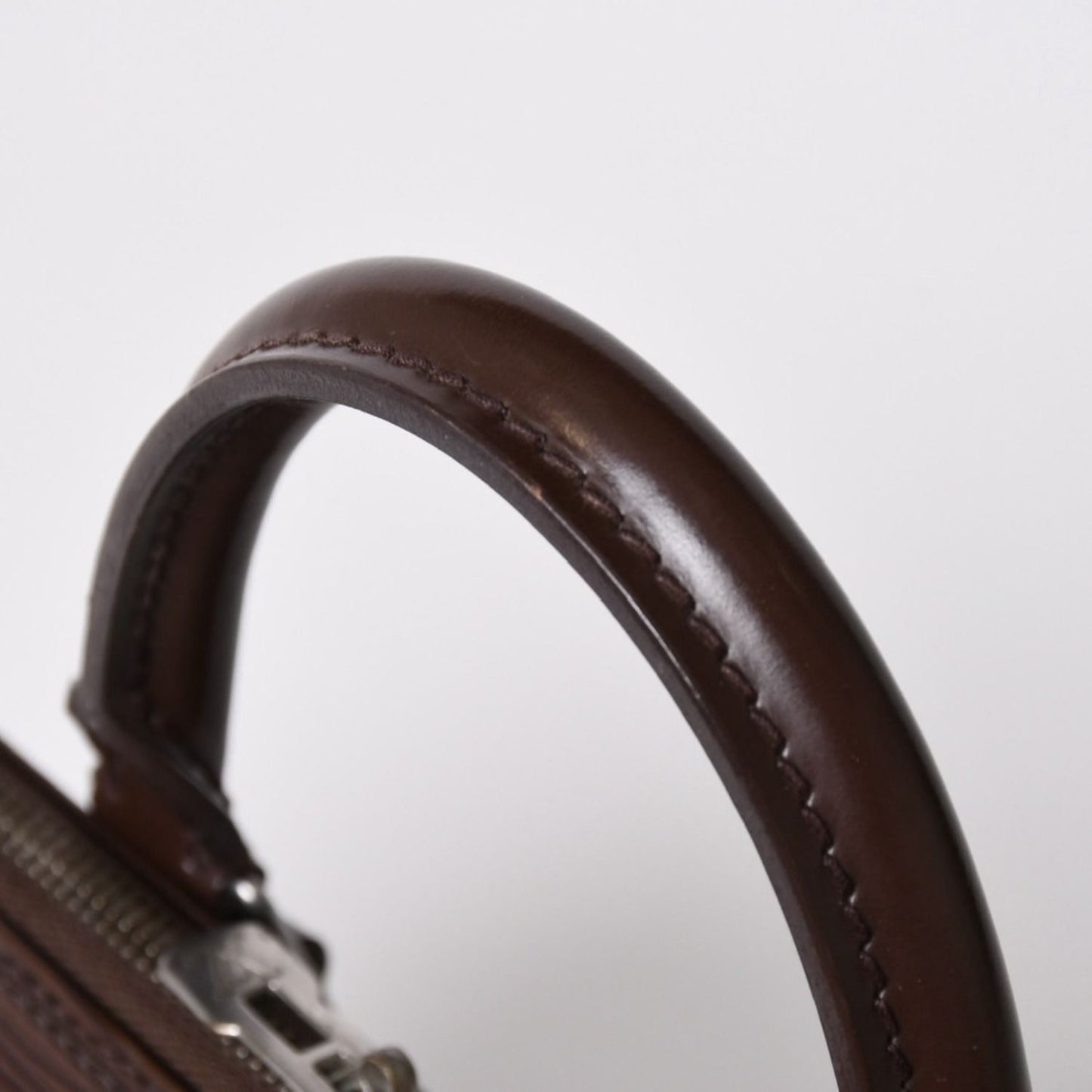Louis Vuitton Alma PM Handbag Epi Leather Dark Brown Silver — view 7