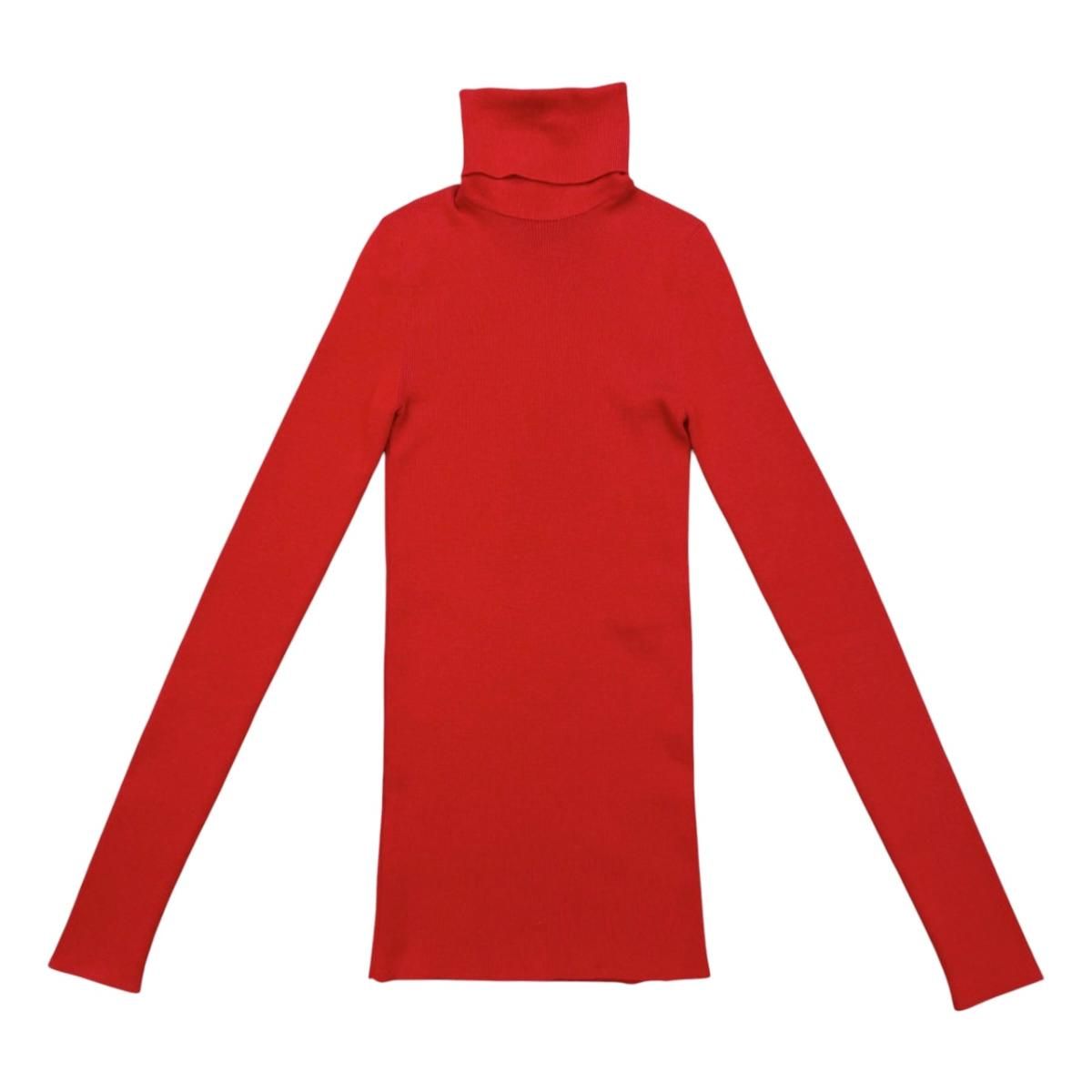 Gucci Sweater Fine Wool Ribbed Turtleneck Knit XS Logo Embroidery