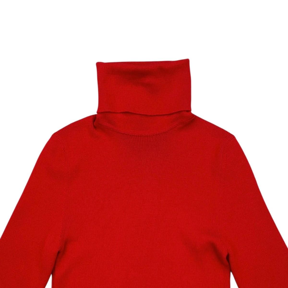 Gucci Sweater Fine Wool Ribbed Turtleneck Knit XS Logo Embroidery — view 3