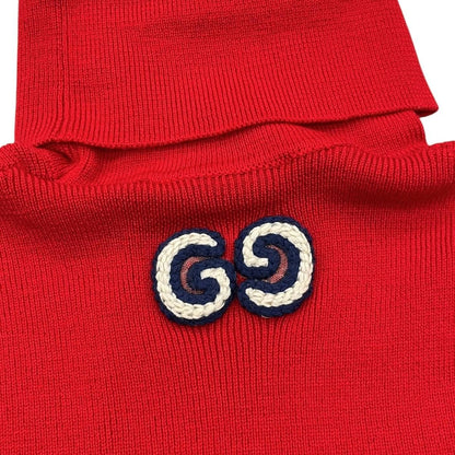 Gucci Sweater Fine Wool Ribbed Turtleneck Knit XS Logo Embroidery — view 7