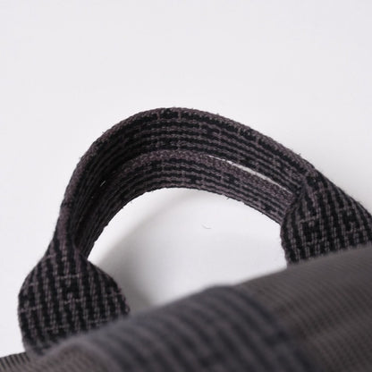 Hermes Her Line Tote Bag PM Dark Gray Nylon Canvas H Monogram Woven Pattern — view 6