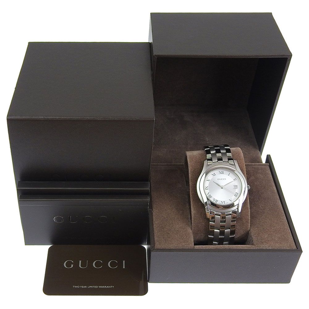 Gucci Class Stainless Steel Quartz Analog Display Silver Dial Watch — view 8