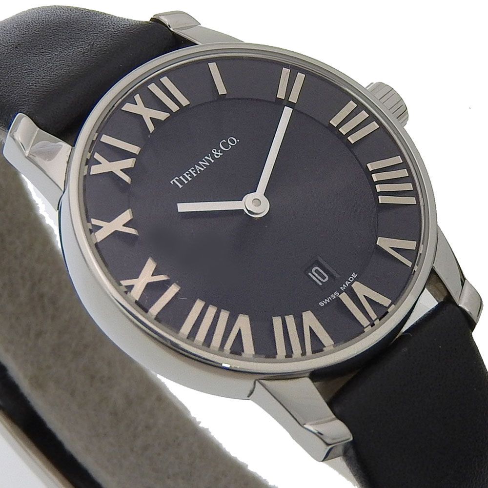 Tiffany & Co Atlas Dream Stainless Steel Quartz Analog Display Black Dial Watch — view 3