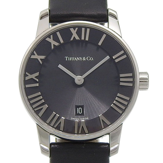 Tiffany & Co Atlas Dream Stainless Steel Quartz Analog Display Black Dial Watch