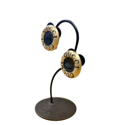 Gucci Logo Large Earrings Gold — view 3