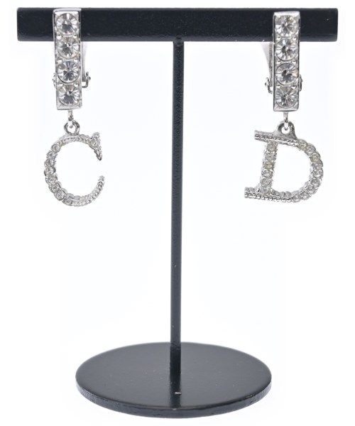 Dior Rhinestone Single Earring Silver