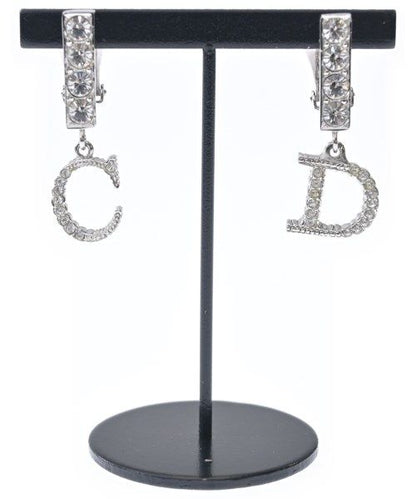 Dior Rhinestone Single Earring Silver