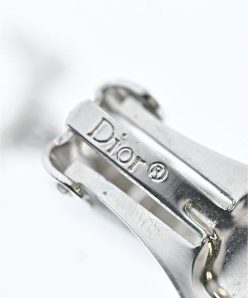 Dior Rhinestone Single Earring Silver — view 5