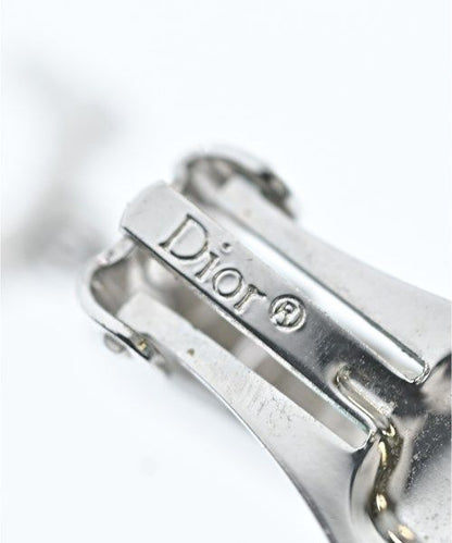 Dior Rhinestone Single Earring Silver — view 5