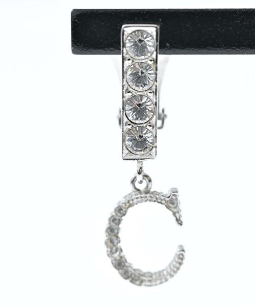 Dior Rhinestone Single Earring Silver — view 2