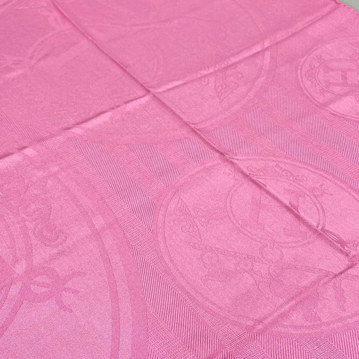 Hermes Shawl New Libris Pink Cashmere Silk Scarf — view 4