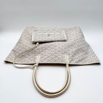 Goyard Saint Louis Tote Bag White Leather — view 3
