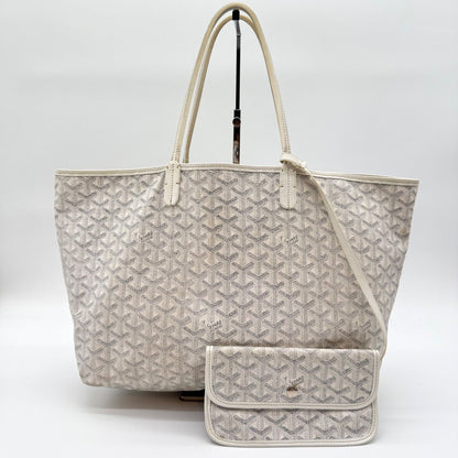 Goyard Saint Louis Tote Bag White Leather