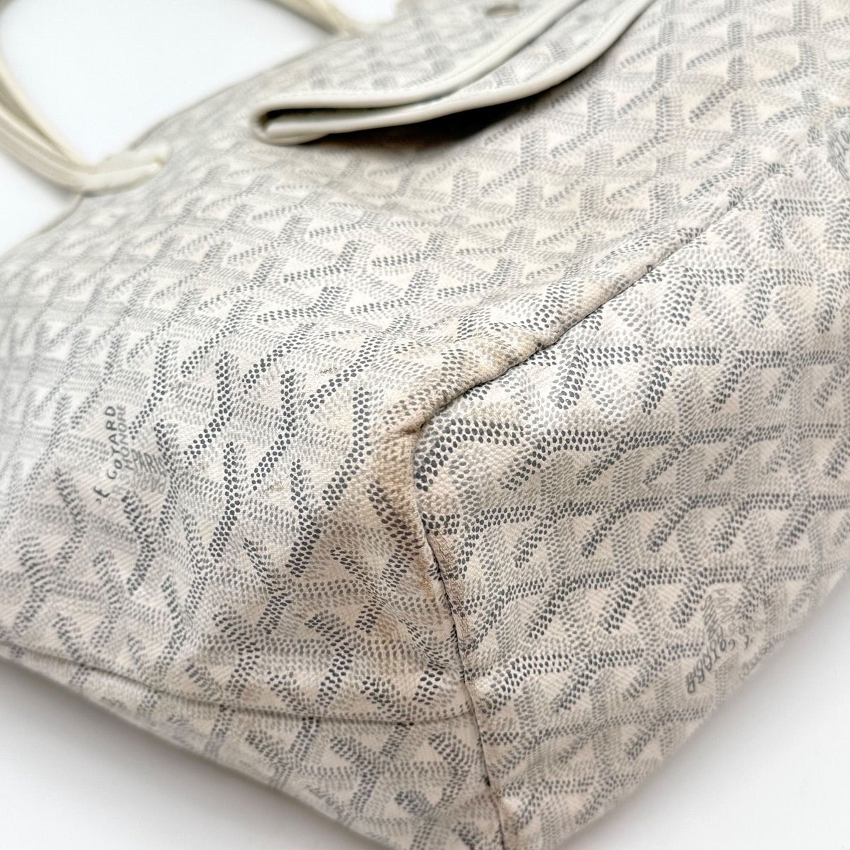 Goyard Saint Louis Tote Bag White Leather — view 8