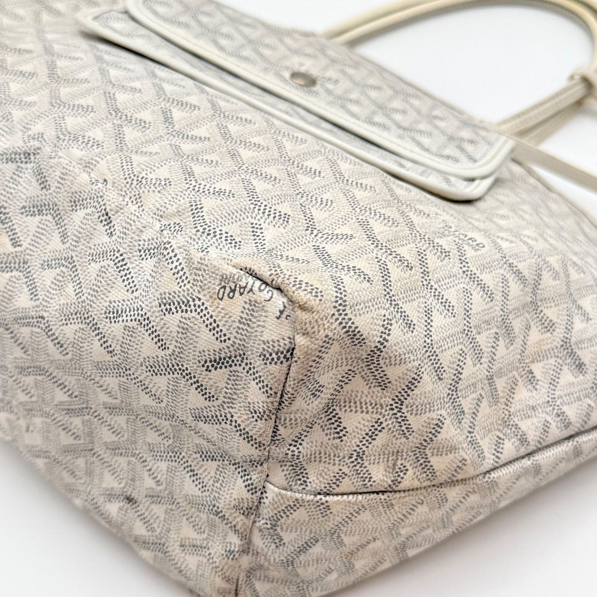 Goyard Saint Louis Tote Bag White Leather — view 7