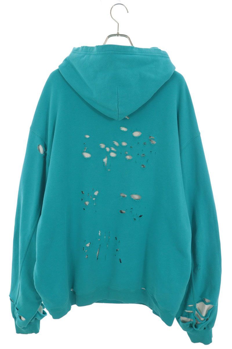 Balenciaga Destroyed Logo Midi Amfleece Hoodie