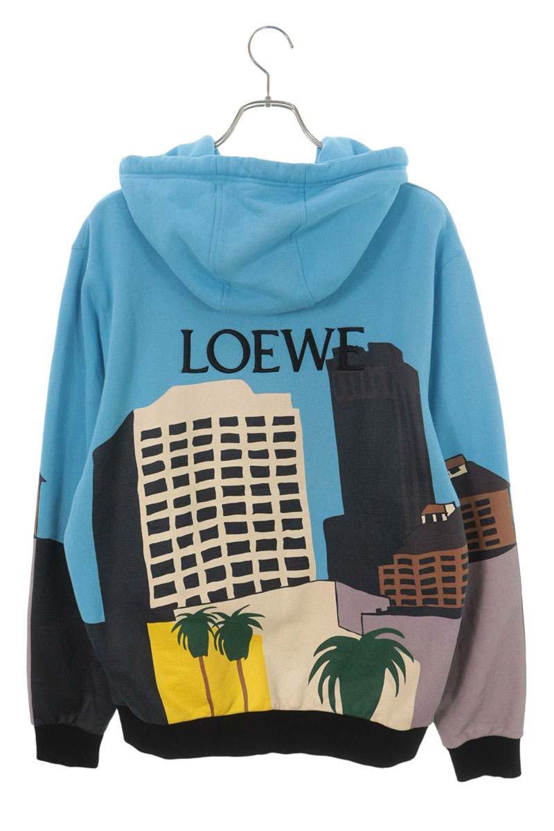 Loewe Back Logo Embroidery All Over Print Hoodie