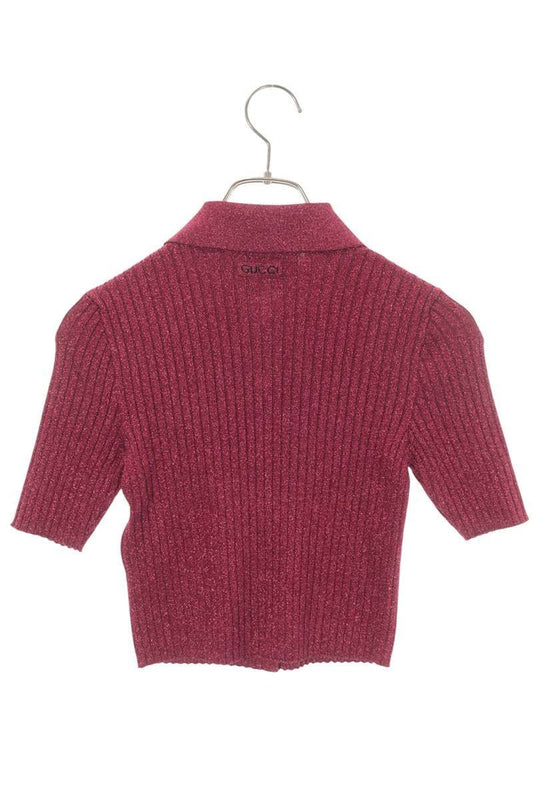 Gucci Lame Knit Short Sleeve Polo Shirt XS