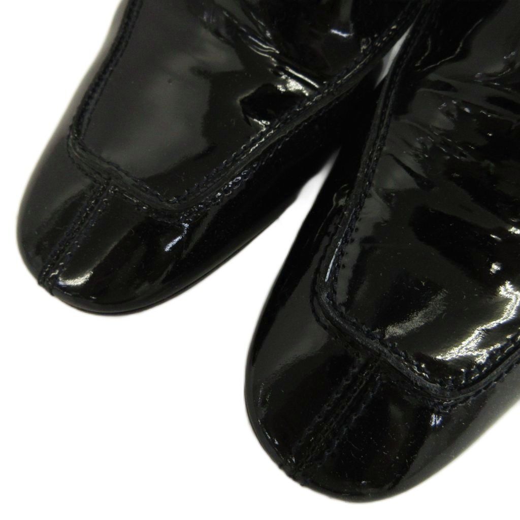 Celine Long Boots Patent Round Toe High Heels Black 38.5 — view 3