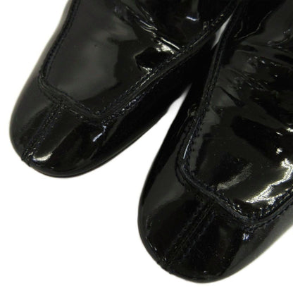 Celine Long Boots Patent Round Toe High Heels Black 38.5 — view 3