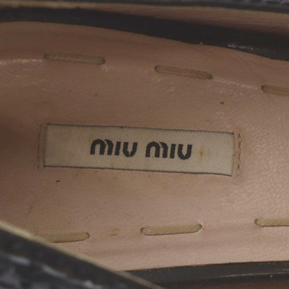 Miu Miu Pumps High Heels Pointed Toe Studs Patent Leather Black 36.5 — view 6