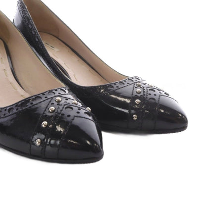 Miu Miu Pumps High Heels Pointed Toe Studs Patent Leather Black 36.5 — view 8