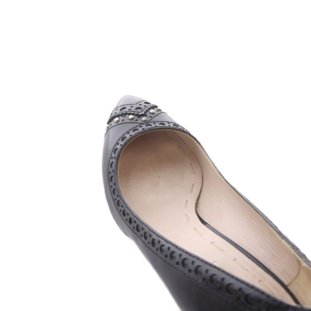 Miu Miu Pumps High Heels Pointed Toe Studs Patent Leather Black 36.5 — view 7