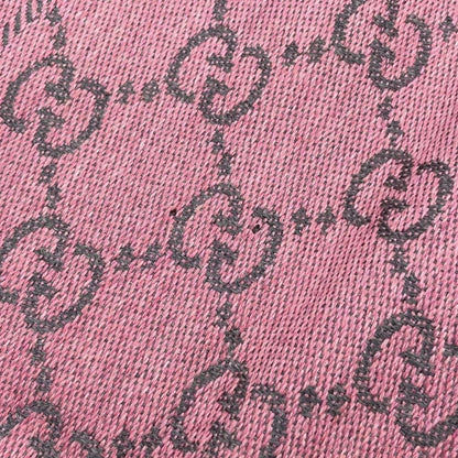 Gucci Scarf GG Wool Pattern Logo Rose Pink Gray — view 8