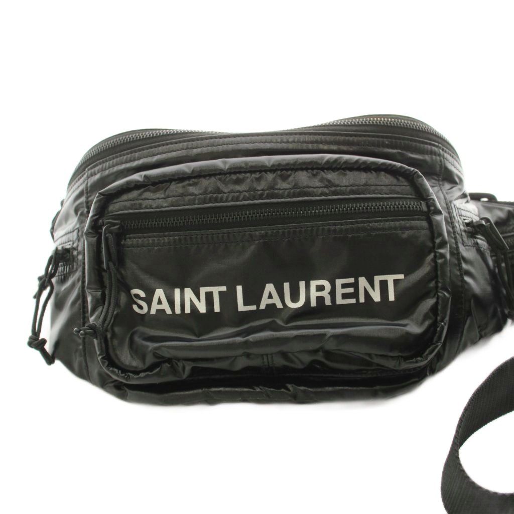 Saint Laurent Paris Noux Cross Belt Bag Logo Print Black