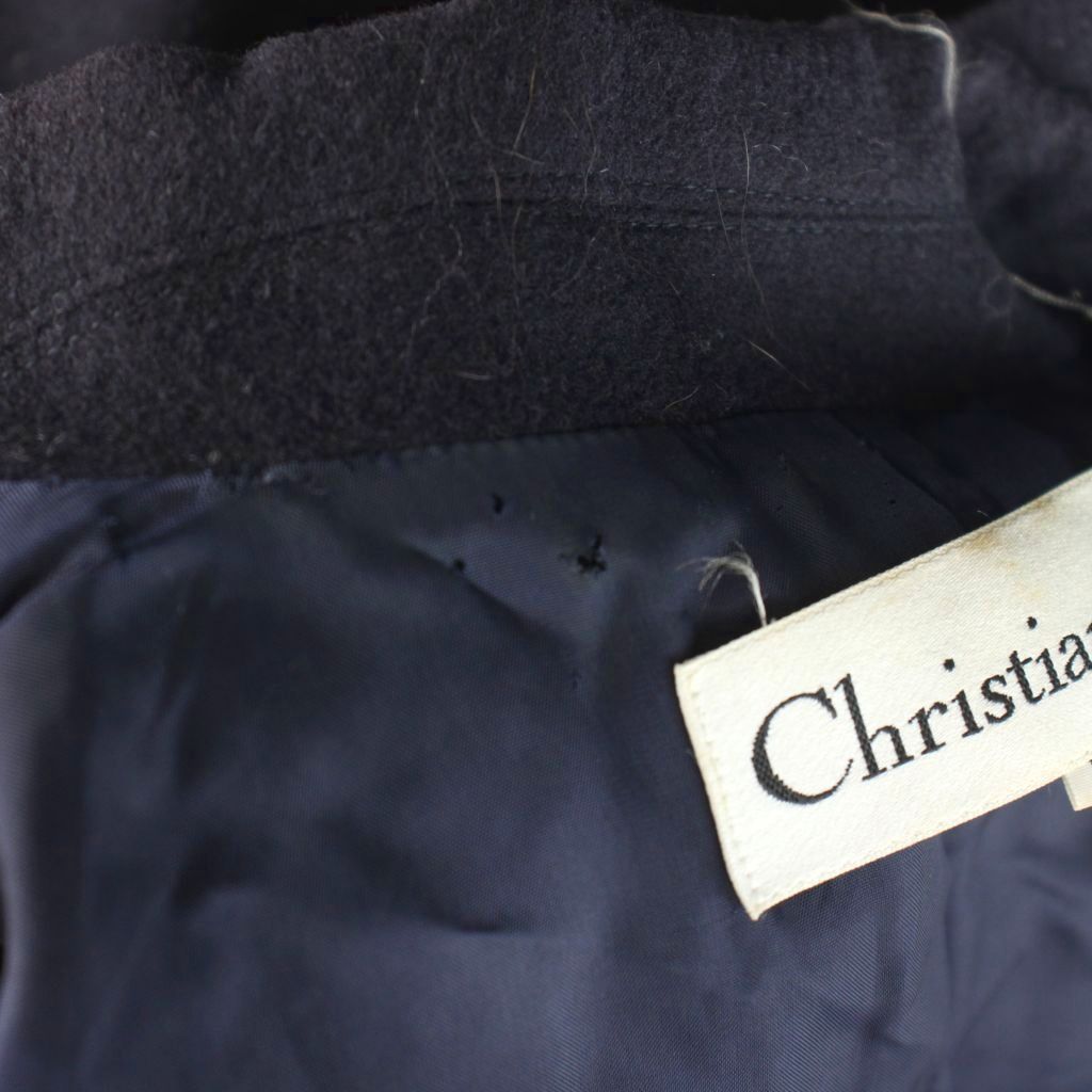 Dior Jacket Blazer Top M Navy Double Breasted Long Sleeve Emblem AP — view 6
