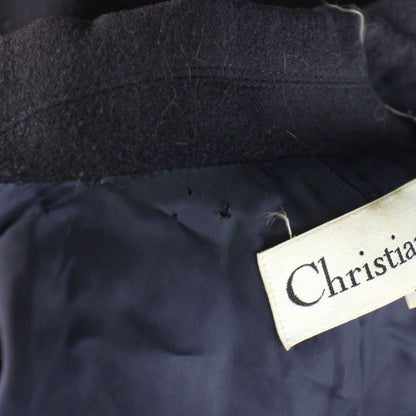 Dior Jacket Blazer Top M Navy Double Breasted Long Sleeve Emblem AP — view 6